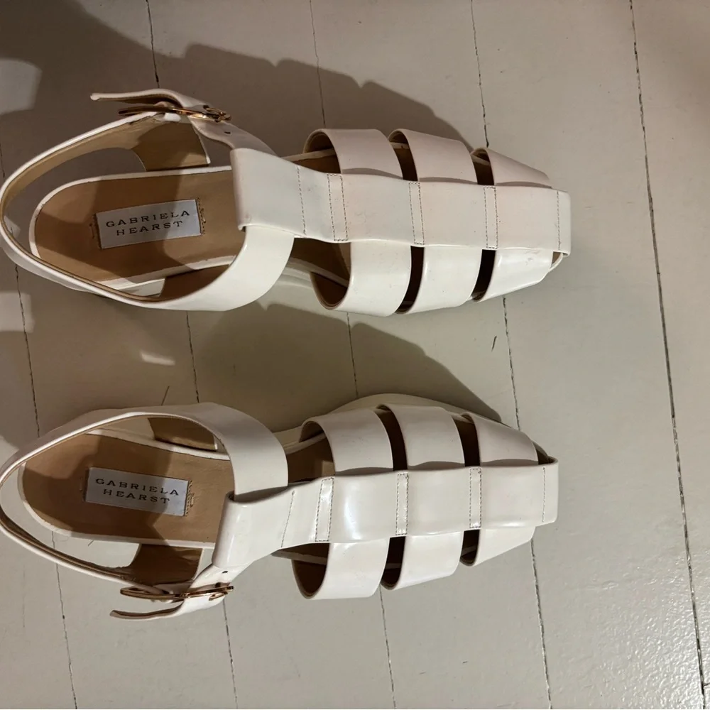 Gabriela Hearst Off-White Mila Plateau Sandals Size 39 WORN ONCE - Picture 4 of 6